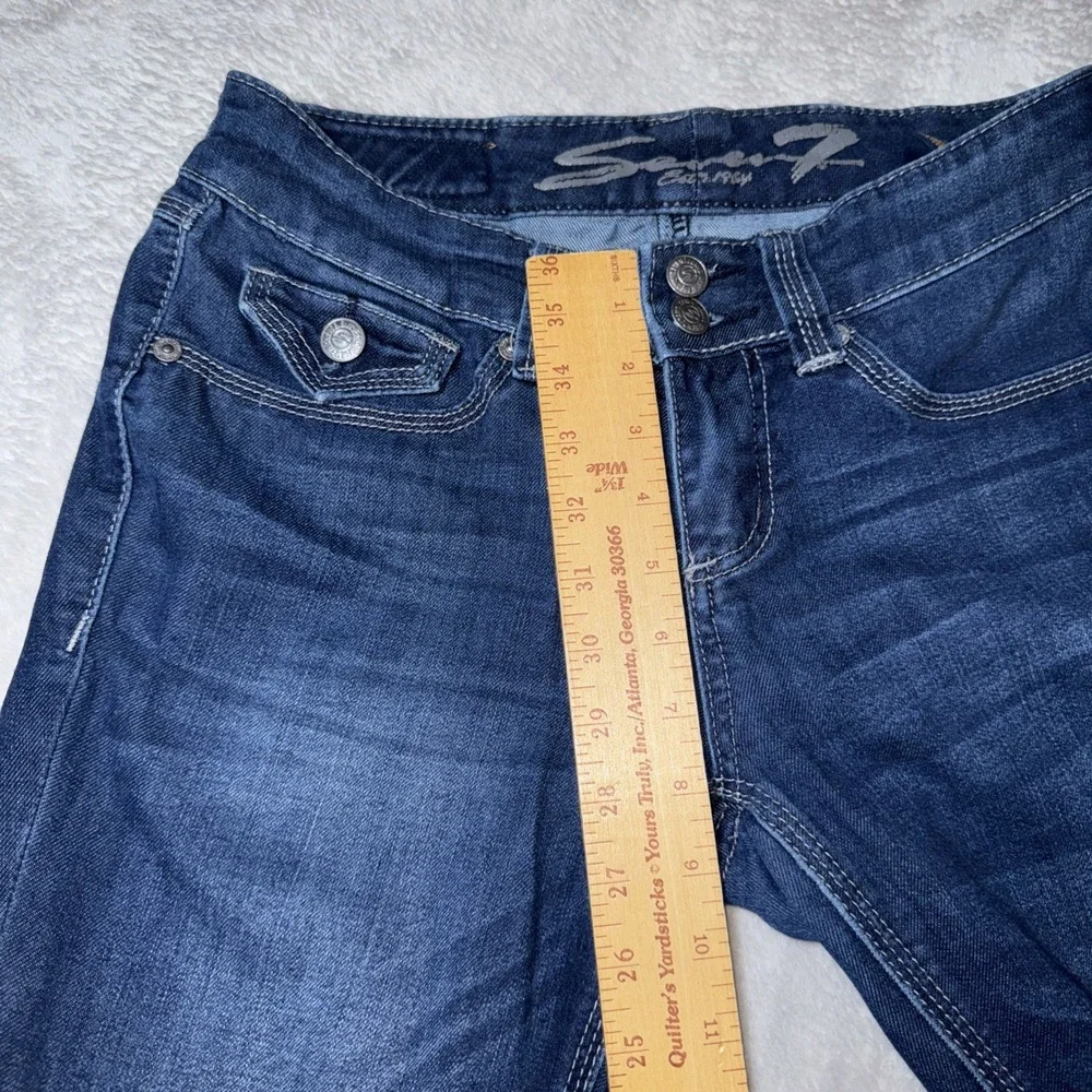 Seven7 'Legging' Jeans Size 4 Womens Blue Stretch Denim Flap‎ Back Pockets Rayon